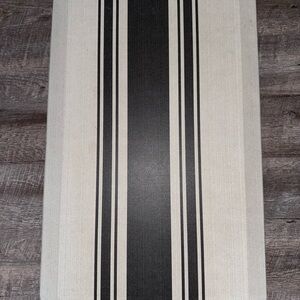 Striped Black and White kitchen mat